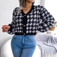 thumbnail image 1 of Aayomet Women's 2023 Fall Cardigan Sweater Button V Neck Long Sleeve Casual Crop Sweater Cardigan (Black, M), 1 of 5
