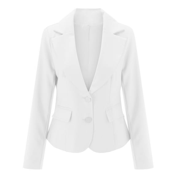 Aayomet Women's 2023 Fall Casual Blazers Draped Open Front Cardigans Jacket Work Suit (White, XL)