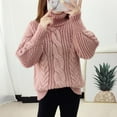 thumbnail image 1 of Aayomet Women's 2023 Turtleneck New Knitwear Women's College Style Thick Thread Fried Dough High Neck Pullover Sweater (C, XL), 1 of 4