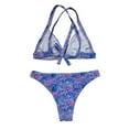 thumbnail image 1 of Aayomet Women's Bikini Swimsuits Bikini European And American Women's Floral Triangle Bag Swimsuit,Blue L, 1 of 5