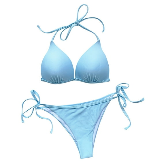 Aayomet Women's Bikini Swimsuits Swimwear Beachwear Filled Top Bikini Swimsuit Print Women's Bra Set Swimwears Tankinis Set,Blue S