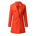 thumbnail image 1 of Aayomet Women's Blazer Suit Slim Fit Double Long Sleeve Lapel Jacket Top (Orange, XL), 1 of 5
