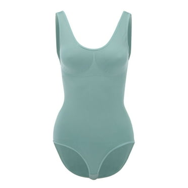 Aayomet Women's Bodysuits Ribbed Sleeveless Shapewear Tank Tops Bodysuits,Green XL