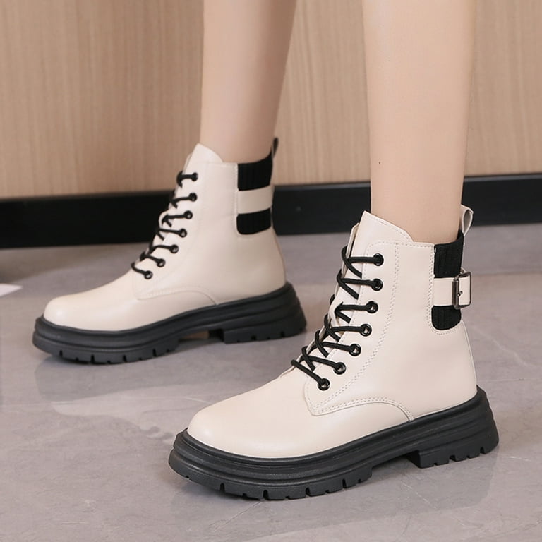 Womens boots with white soles discount