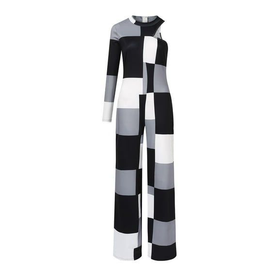 Aayomet Women's Casual Jumpsuit Workout Jumpsuit Long Sleeved Sports Jumpsuit,Gray XL