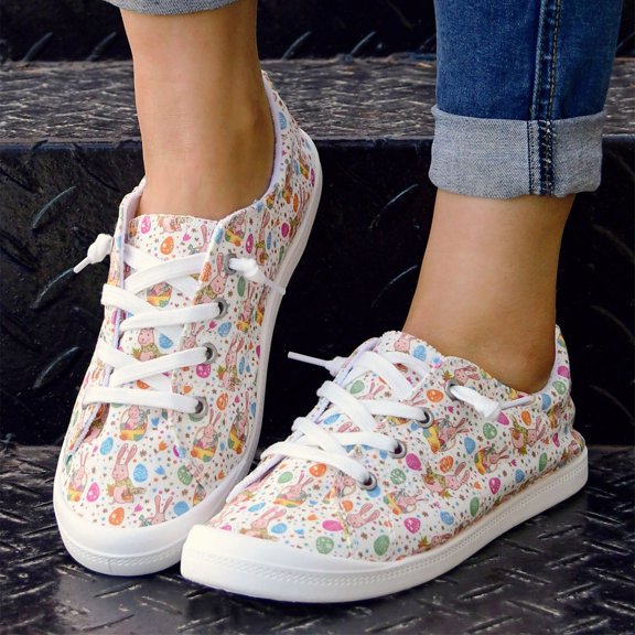 Aayomet Women's Casual Shoes with Arch Support Women Shoes Fashion Floral Casual Shoes Flat Soft Soles Wear Casual Shoes,Beige 9