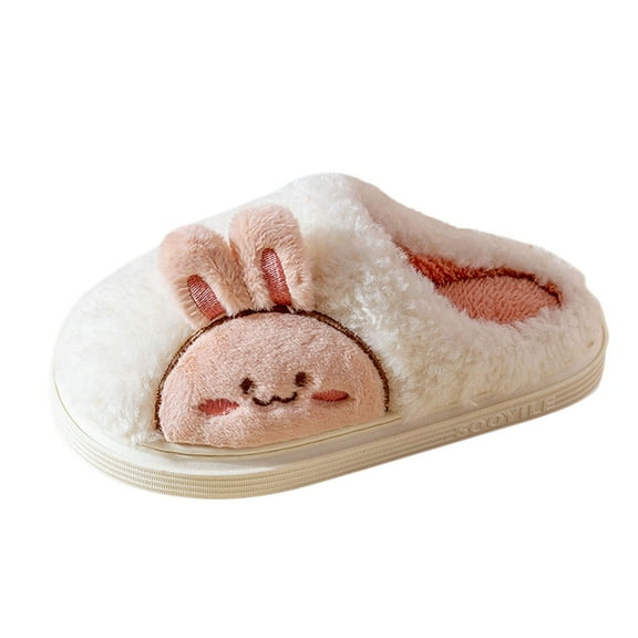 Aayomet Women's Fuzzy House Slippers Fluffy Printed House Slippers with Memory Foam,White 41