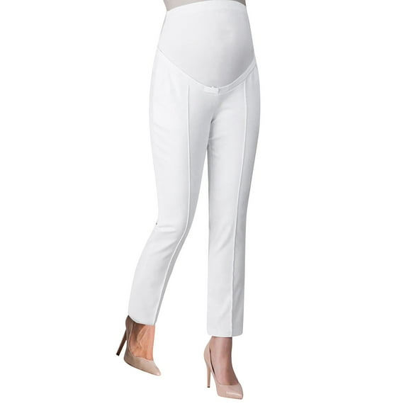 Aayomet Women’s Maternity Over The Belly Support Leggings,White XXXL