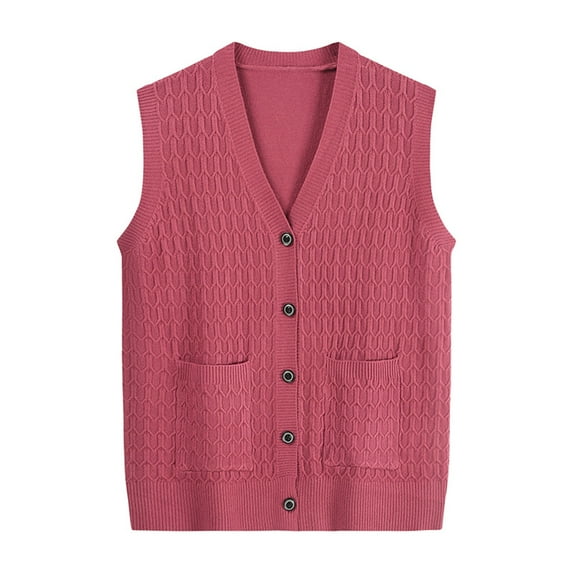 Aayomet Women's Sleeveless Sweater Comfortable Casual Autumn And Spring Vest Sleeveless Outerwear For Middle (Khaki, One Size)