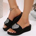 thumbnail image 1 of Aayomet Women's Slippers Ladies Fashion Summer Flashing Heart Decoration Open Toe Slope Heel Slippers,Silver 8.5, 1 of 5