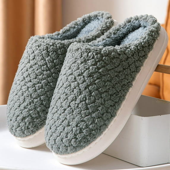 Aayomet Women's Slippers Women's Soft Plush Lightweight House Slippers Fuzzy Cross Band Slip on Open Toe Cozy Indoor Outdoor Slippers,Gray 7.5