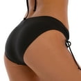 thumbnail image 1 of Aayomet Women's Strappy Bikini Bottom Full Coverage Swim Briefs,Black M, 1 of 5