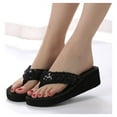 thumbnail image 1 of Aayomet Women's Summer Sequins -Slip Sandals Slipper Indoor & Outdoor Flip-flops Tan Flip Flops Women Support,Black 36, 1 of 5