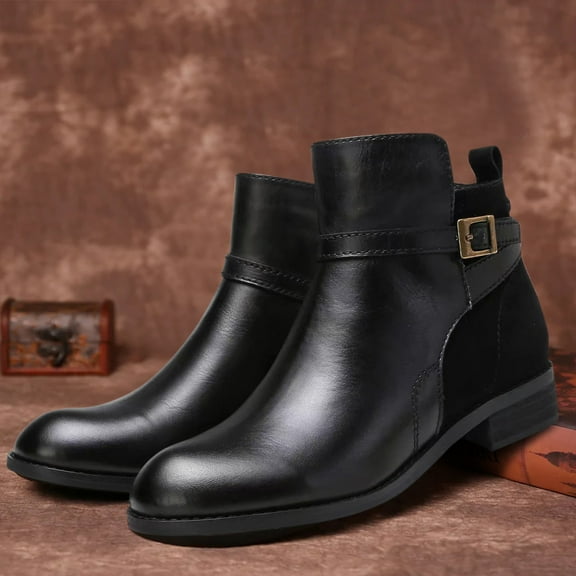 Aayomet Womens Ankle Boots Boots for Women Ankle Boots RetroShort Booties Ladies Shoes (Black, 8.5)