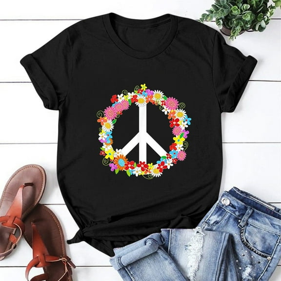 Aayomet Womens Blouses And Tops Dressy Women's Cute Juniors Tops Teen Girl Tee Funny T Shirt,Black S