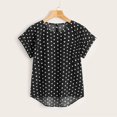 thumbnail image 1 of Aayomet Womens Blouses And Tops Dressy Women's Size Plus Printed Short-Sleeve V-Neck T-Shirt,Black M, 1 of 4