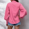 thumbnail image 1 of Aayomet Womens Blouses Women's Long Sleeve Color Block Cute Shirt Round Neck Casual Tops,Hot Pink M, 1 of 5
