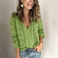 thumbnail image 1 of Aayomet Womens Cardigan Sweaters Women's Cardigan Sweater 100% Cotton Button-Down Long Sleeve Oversized Knit Cardigans,Green S-XXL, 1 of 4