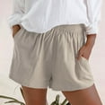 thumbnail image 1 of Aayomet Womens Casual Drawstring Shorts Summer Elastic Waist Shorts Pocketed Pants,White XXL, 1 of 4