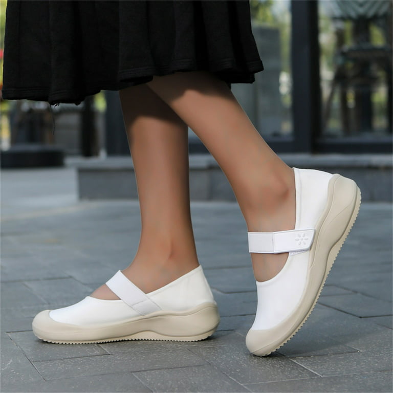 Aayomet Womens Casual Shoes Size 9 1/2 Ladies Summer Fashion Thin Lazy  Breathable Thick Bottoming Hollowed Out Comfortable,White 9