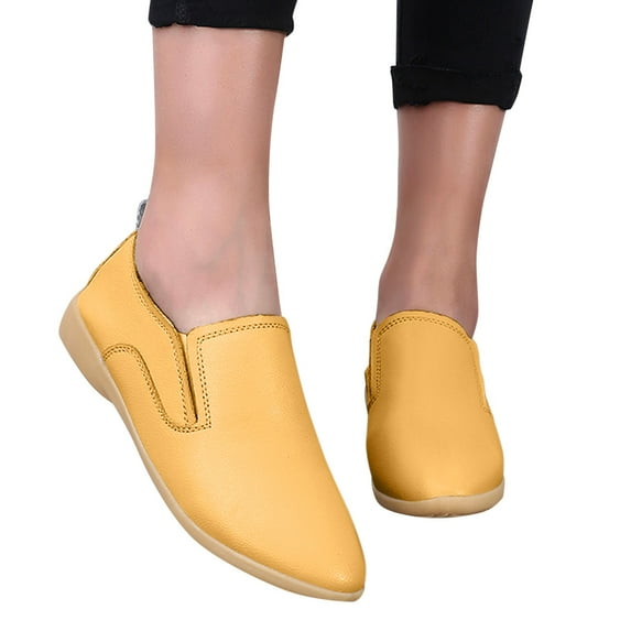 Aayomet Womens Casual Shoes with Arch Support Fashion Womens Breathable Lace Up Shoes Casual Shoes,Yellow 8.5