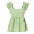 thumbnail image 1 of Aayomet Womens Casual Tops Women Pleated Top Shirt Spaghetti Strap Camisole Fit Casual Sleeveless Summer Tank Tops Fashion Shirt,Green XL, 1 of 5