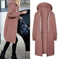 thumbnail image 1 of Aayomet Womens Coat Women's Elegant Solid Color Mid-Length Thicken Warm Wool Blend Coat,Pink M, 1 of 5