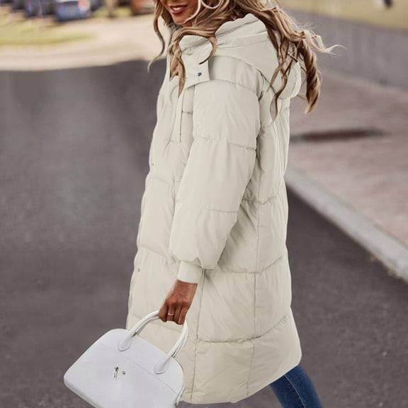 Aayomet Womens Coat Women's Elegant Winter Overcoat Mid-thigh Stand Collar Single Long Coat,A M