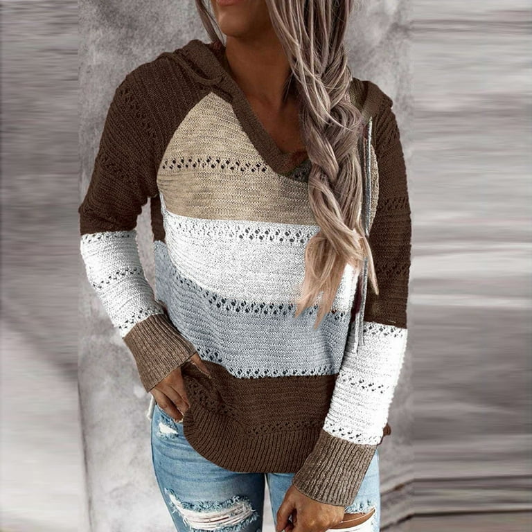 Casual Daily Patchwork V Neck Hoodies Casual Daily Patchwork V Neck Hoodies