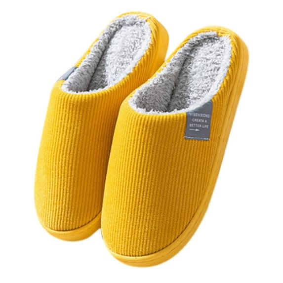 Aayomet Womens Cute Slippers Comfy Memory Foam Plush Anti-Skid Indoor/Outdoor Slippers,Yellow 38-39