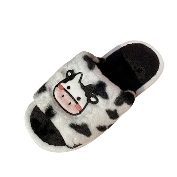 Aayomet Womens Cute Slippers Fluffy Winter House Print Shoes Indoor and Outdoor,White 36