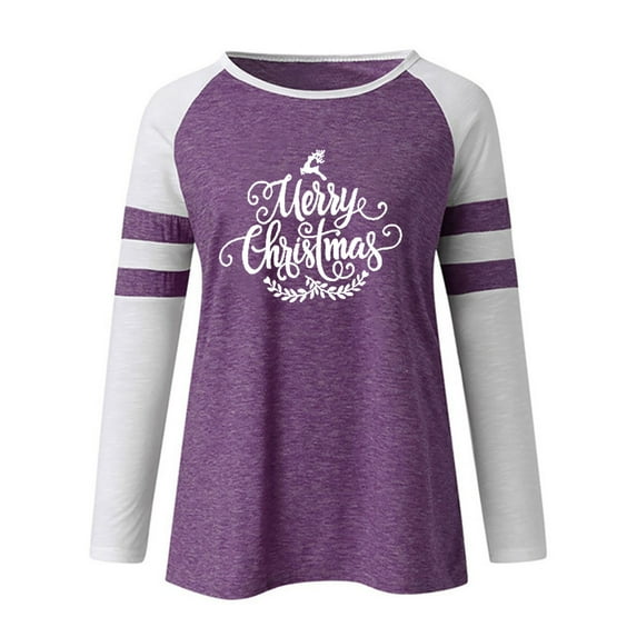 Aayomet Womens Fall Fashion 2023 Womens Casual Crewneck Sweatshirts Long Sleeve Cute Tunic Tops Loose Fitting Pullovers,Purple 3XL