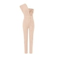 thumbnail image 1 of Aayomet Womens Fashion Splicing Solid Color Slim Sleeveless Belt Decorative Beaded Jumpsuit,Pink S, 1 of 4