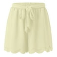 thumbnail image 1 of Aayomet Womens Fashion Versatile Shorts Double Layer Corset Lace Up Casual Pants,Beige M, 1 of 5