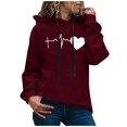 thumbnail image 1 of Aayomet Womens Hoodies Pullover Women's By PacSun Orchid Crest Oversized Raglan Hoodie, XXL, 1 of 2