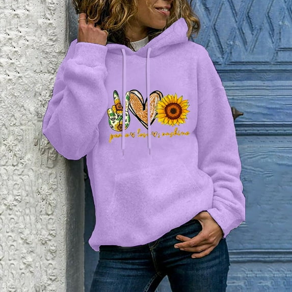 Aayomet Womens Hoodies Trendy Women-Plus-Size-Hoodies-Sweatshirts Color Block Tops with Pockets,Purple 3XL