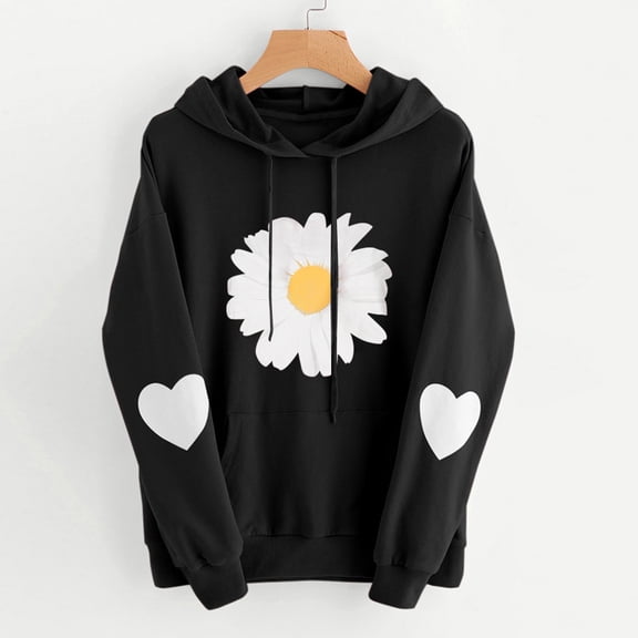 Aayomet Womens Hoodies Trendy Women's Pullover Hoodies Tops Casual Button Down Long Sleeve Sweatshirts With Pocket,Black 5XL