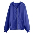 thumbnail image 1 of Aayomet Womens Hoodies With Zippers Zipper Hooded Coat Pocket Sweatshirt Tops (Blue, XXL), 1 of 4