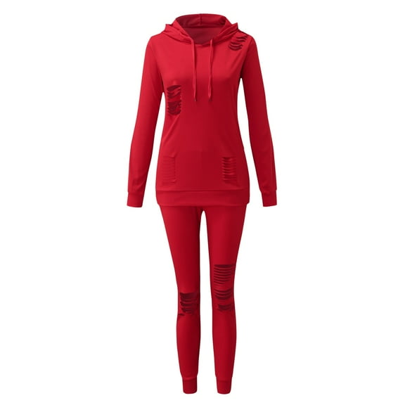 Aayomet Womens Hoodies Womens Long Sleeve Knit Sweater Zip Up Hoodie Jacket Lightweight Drawstring Color Block Sweatshirt,Red XL