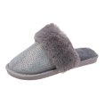 thumbnail image 1 of Aayomet Womens House Slippers Winter Warm Comfy Slip On Breathable Sandals Indoor Outdoor Slippers,Gray 36, 1 of 5
