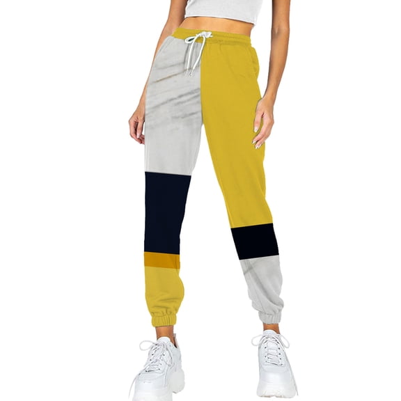 Aayomet Womens Joggers Joggers for Women with Pockets,High Waist Workout Yoga Tapered Sweatpants Women's Lounge Pants,Yellow S