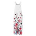 thumbnail image 1 of Aayomet Womens Jumpsuit Women Casual Boho Print Romper Pocket Rompers Long Playsuit Strap Button Jumpsuit Fashion Daily Jumpsuit,White S, 1 of 4