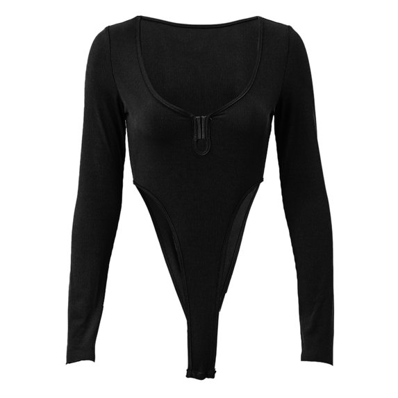 Aayomet Womens Jumpsuits Casual 2023 V Neck Button Tight Leggings Jumpsuit Women Asymmetrical Neckline Long Sleeve Solid Color,Black S