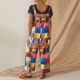 thumbnail image 1 of Aayomet Womens Jumpsuits Vintage Ethnic Womens Patchwork Jumpsuit Suspender Printed Buttons Style Fashion Women's Jumpsuit,Blue XL, 1 of 5