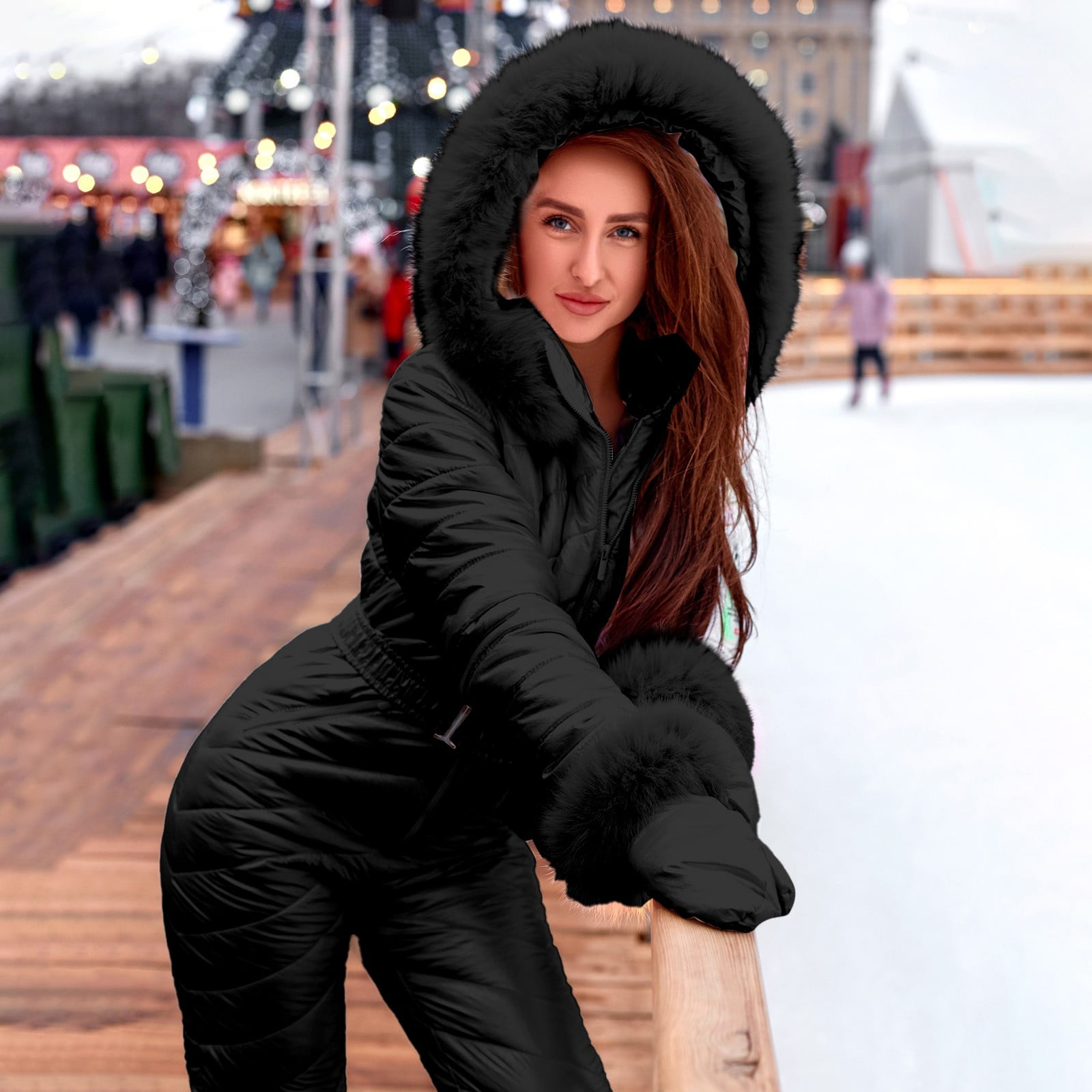 FKSESG Women Fashion Casual Thick Hot Snowboard Skisuit Outdoor Sports Zipper Ski Suit