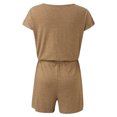 thumbnail image 1 of Aayomet Womens Jumpsuits Women's Casual V Neck Jacquard Short Sleeve Shorts Jumpsuit,Khaki XL, 1 of 5