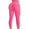 thumbnail image 1 of Aayomet Womens Leggings High Yoga Exercise Waist Women's Fitness Bubble Lifting Yoga Pants (Hot Pink, S), 1 of 4