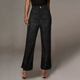 thumbnail image 1 of Aayomet Womens Pants 2023 New Sequin Party Fashion Casual High Waist Women's Pants Retro Wide Womens Casual Pants Petite Length,Black L, 1 of 5