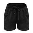 thumbnail image 1 of Aayomet Womens Plus Size Comfy Drawstring Casual Elastic Waist Pocket Loose Shorts Pants Shorts Women,Black XL, 1 of 3