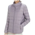 thumbnail image 1 of Aayomet Womens Plus Size Puffer Jacket Puffy Warm Snow Jacket With Removable Hood,Purple L, 1 of 5